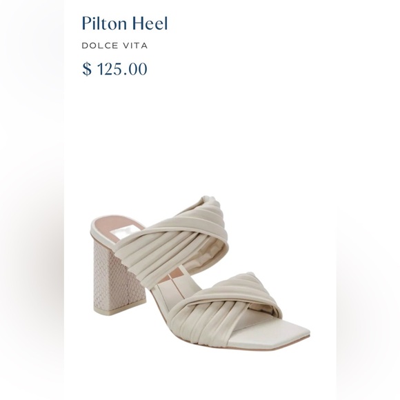 Dolce Vita Pilton Light Cream Soft-Volume Slide Block-Heel Dress Sandals - Picture 7 of 7